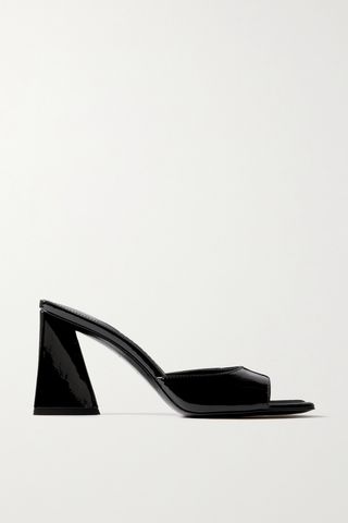 Patent-Leather Mules in black