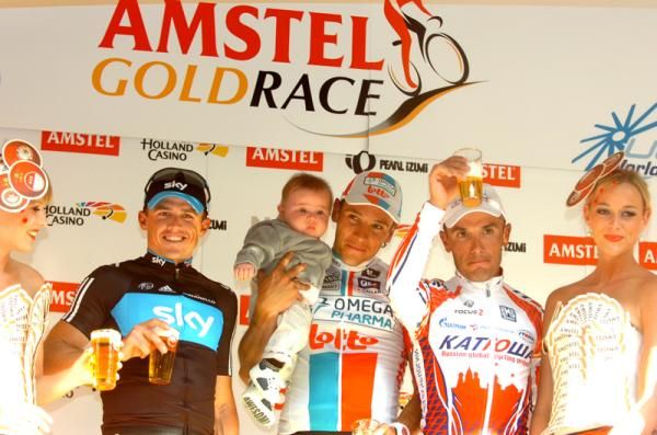 The 2011 Amstel Gold Race podium