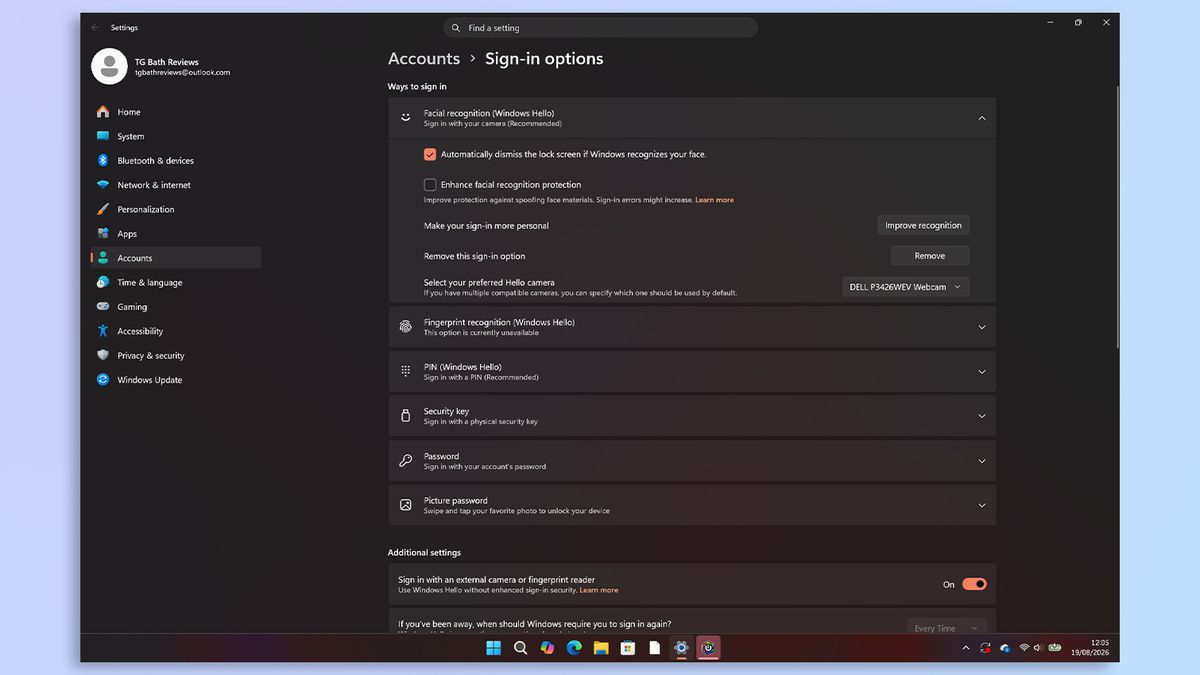 Screenshot showing the Dell Pro P3426WEV's settings