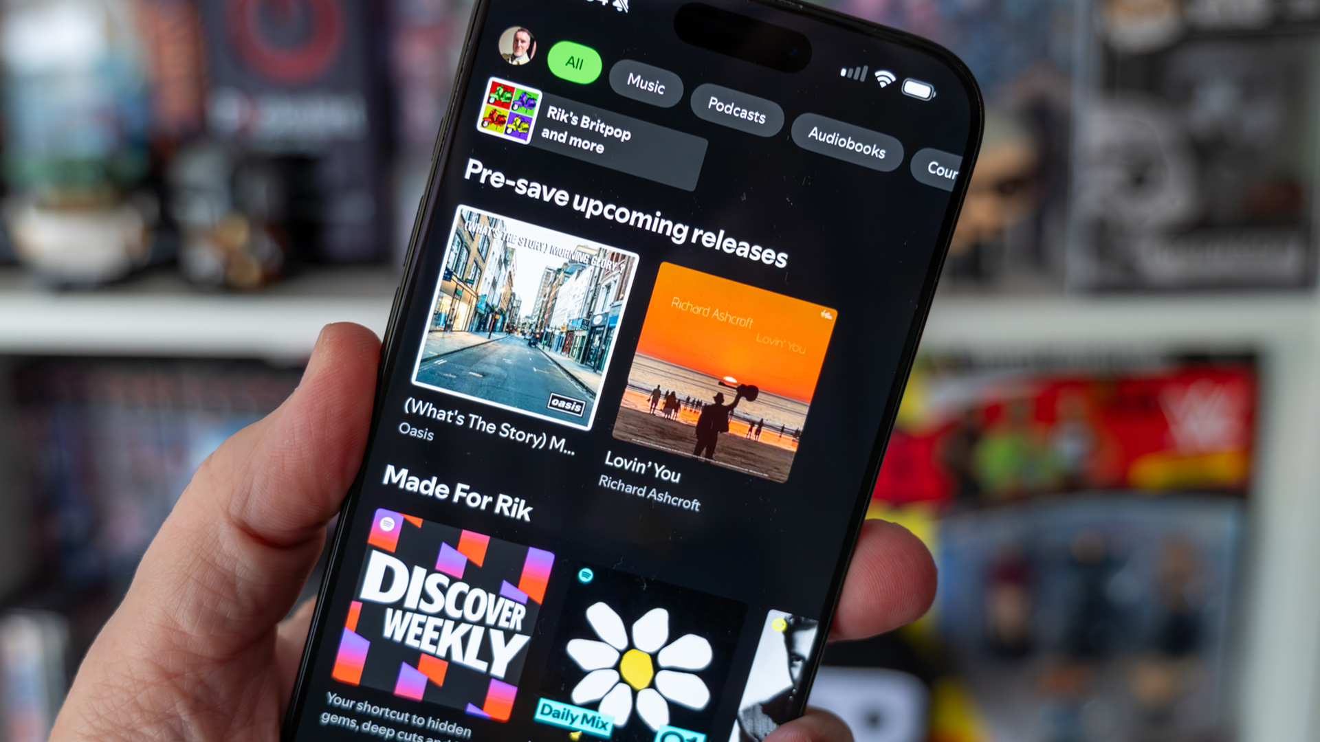 Spotify running on an iPhone 16 Pro Max