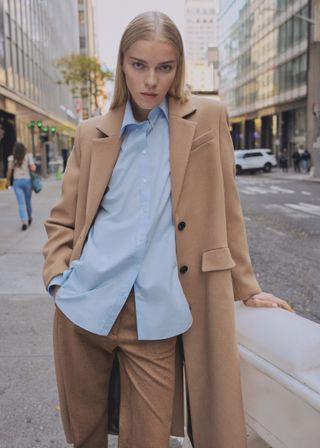 Long Structured Wool Coat - Women | Mango United Kingdom