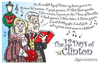 Political cartoon U.S. Hillary Clinton Christmas