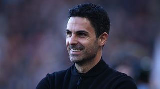 Arsenal manager Mikel Arteta ahead of the Gunners' Premier League game at Wolves in April 2024. 