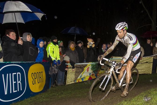 Niels Albert on the way to his fourth straight win in the Diegem Superprestige