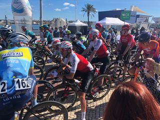 The start of stage 1 of the Volta ao Algarve