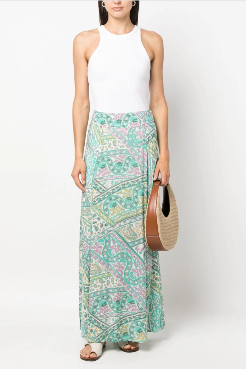 Ba&Sh Fanessa graphic-print maxi skirt