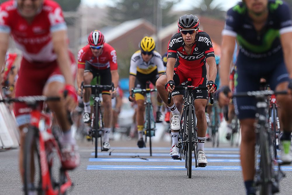 Richie Porte crosses the line during stage 4 of the Tour Down Under
