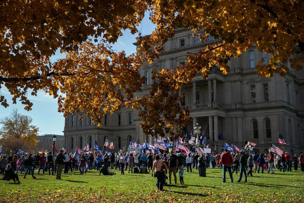 Protest at Michigan state capitol.