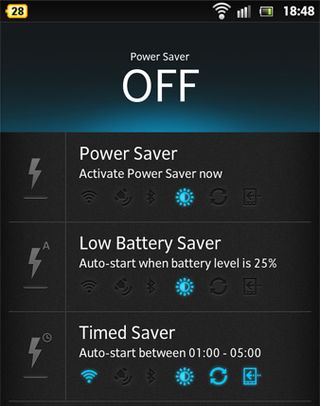 Sony Xperia S power saver