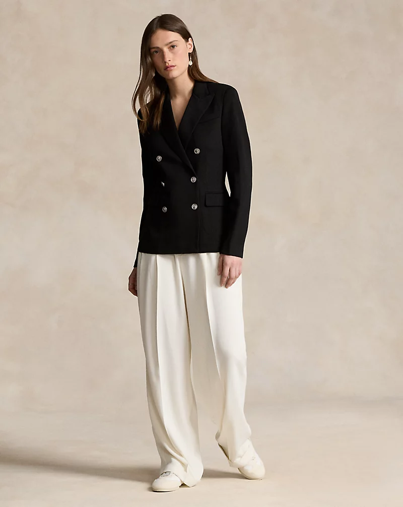 Double Breasted Knit Blazer