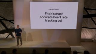 Pixel Watch heart rate tracking functionality at the Google Event Fall 2022