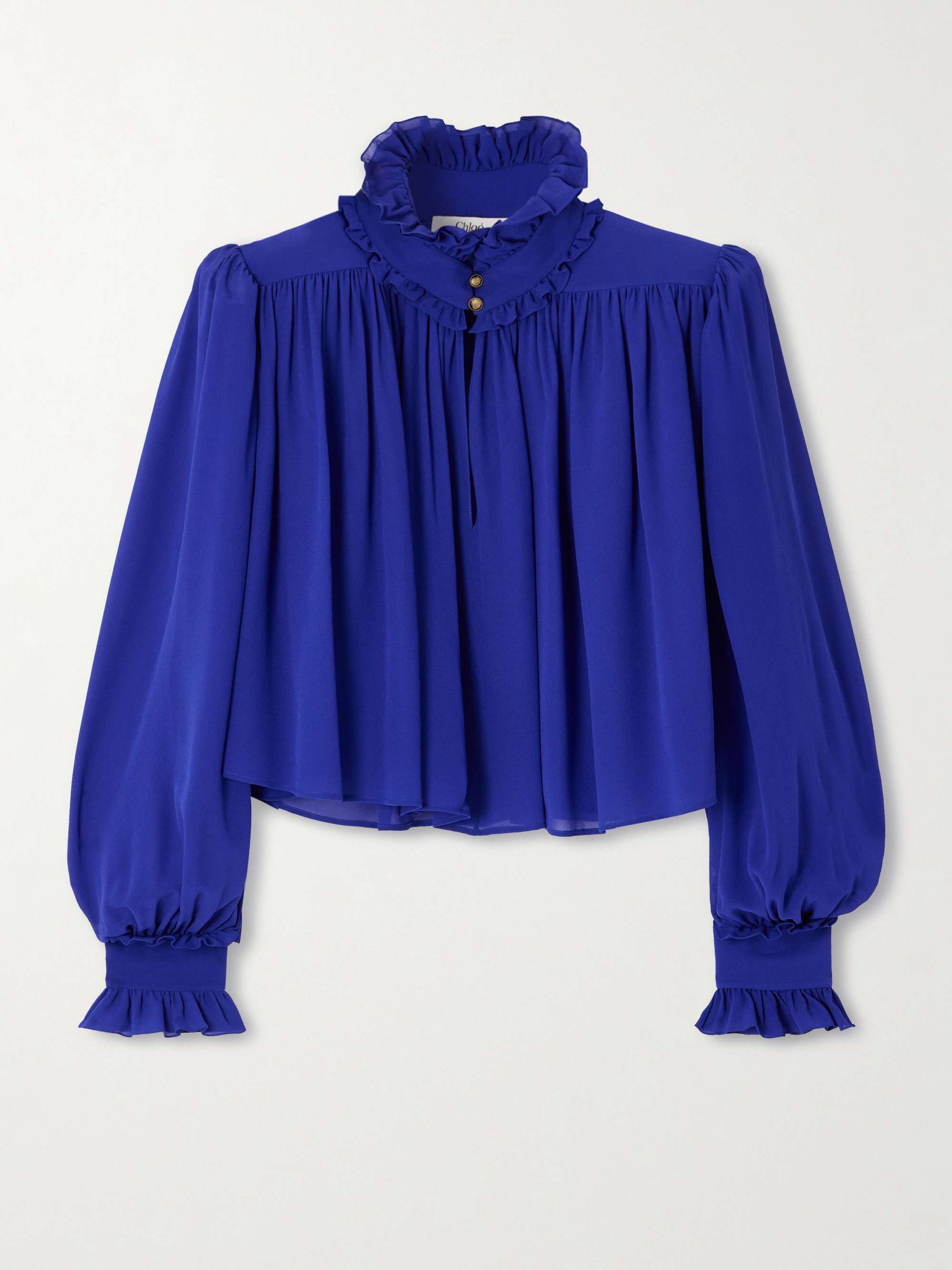 Ruffled Silk-Georgette Blouse