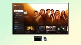 Apple TV app on Apple TV set-top box showing new sidebar