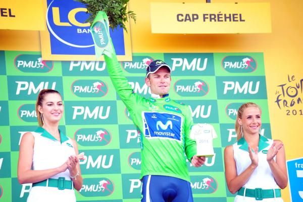 Jose Joaquin Rojas Gil (Movistar) was awared the green points jersey but was later relegated in the intermediate sprint and so the jersey went to Philippe Gilbert
