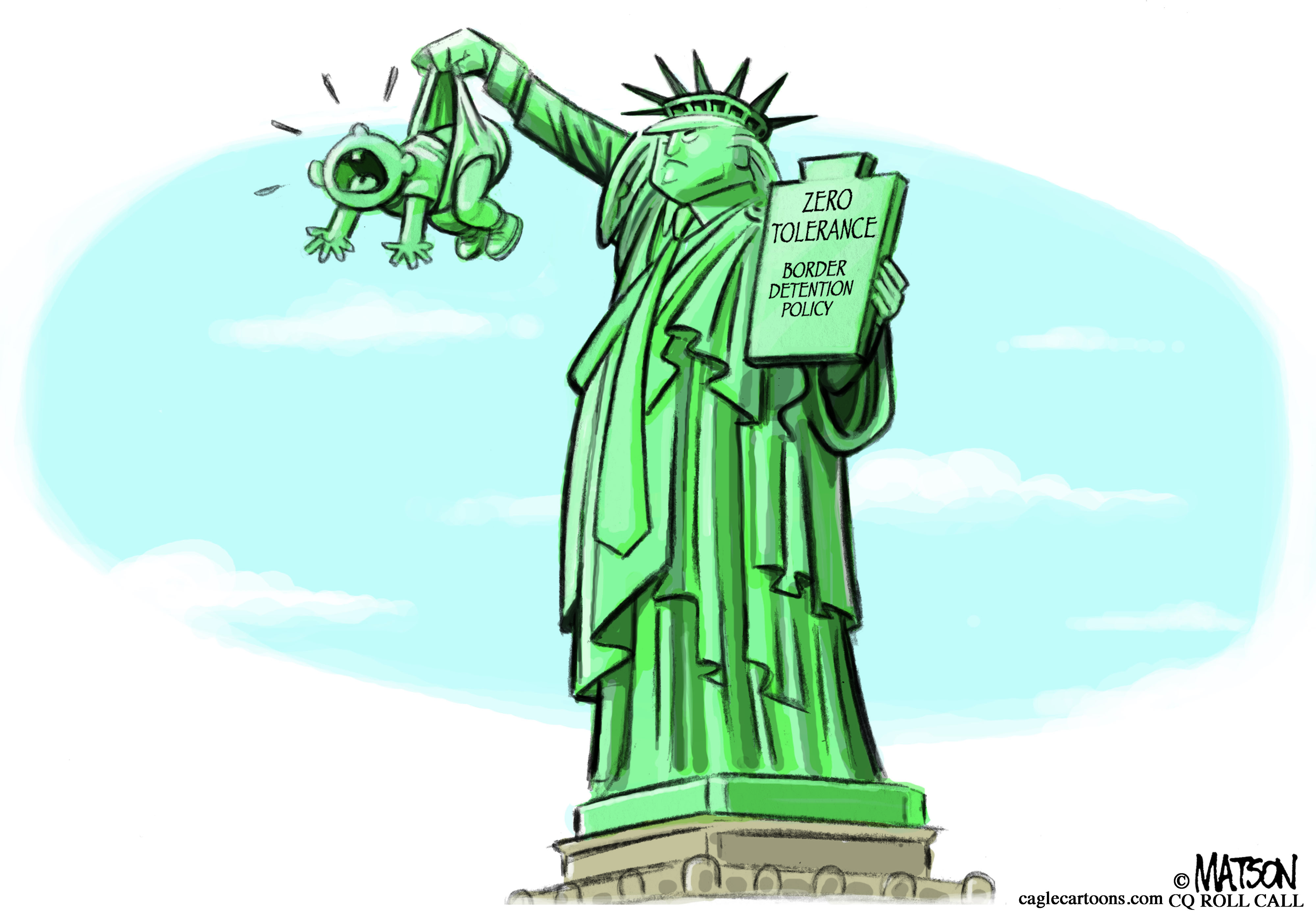 statue of liberty political cartoon