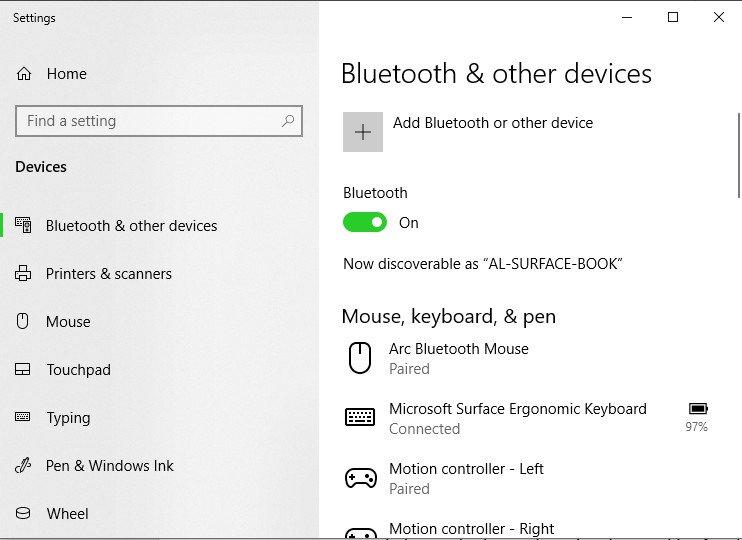 Windows 10 Bluetooth settings Airpods