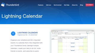 Website screenshot for Lightning Calendar