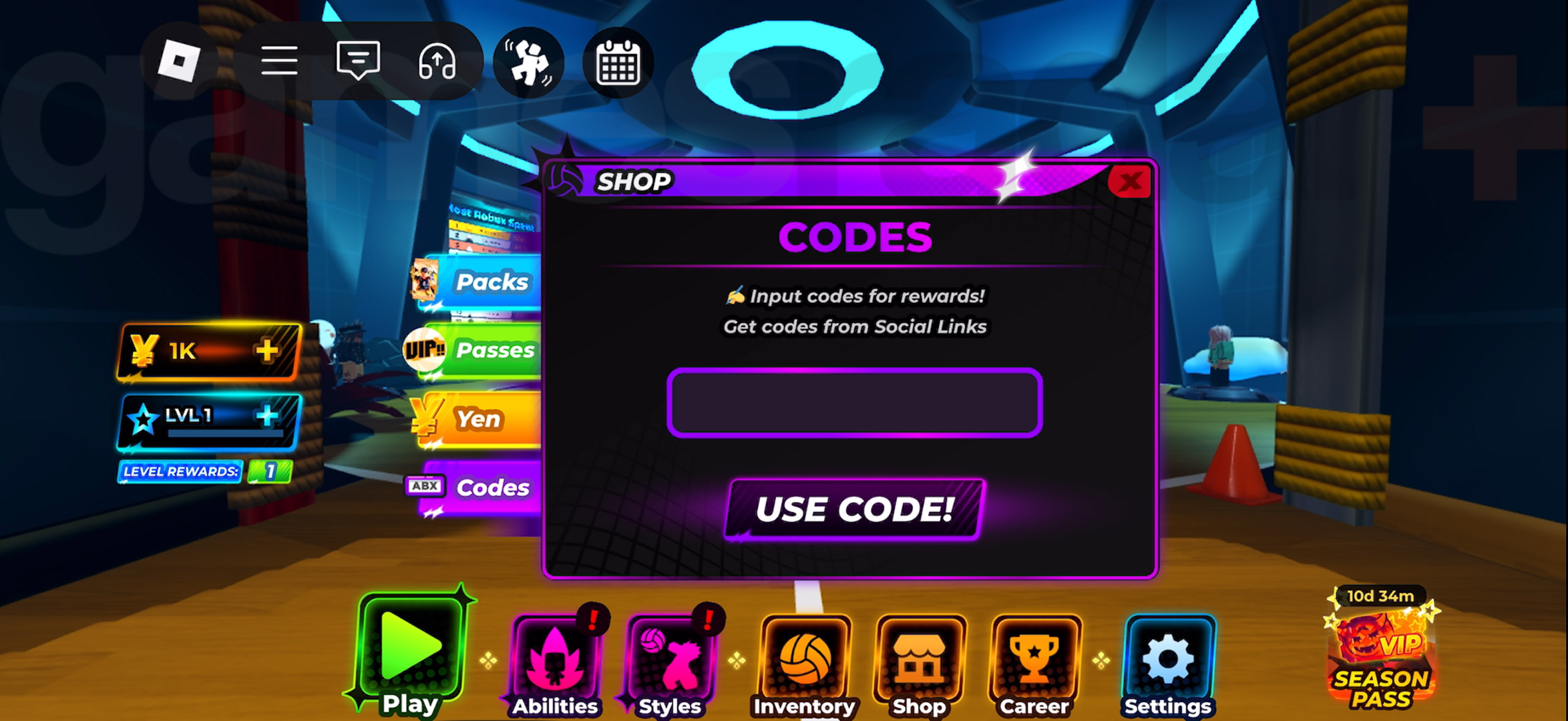 Volleyball Legends codes