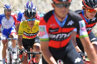 Richie Porte in yellow during stage 6 at Tour de Suisse