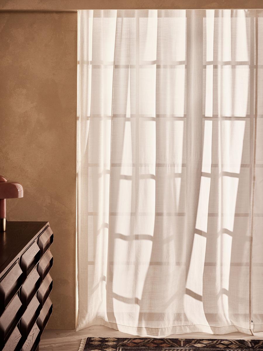 Wool Sheer Curtain Panel, W160cm X L228cm, Single Panel
