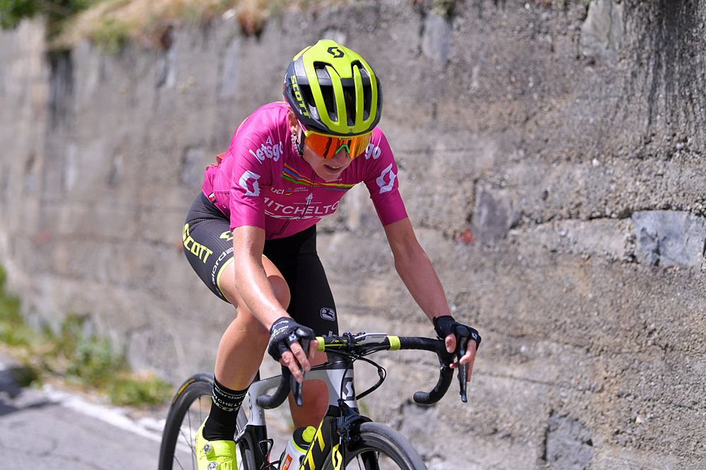Annemiek van Vleuten (Mitchelton-Scott) attacks on Passo Fraele and wins queen stage 5 at the Giro Rosa