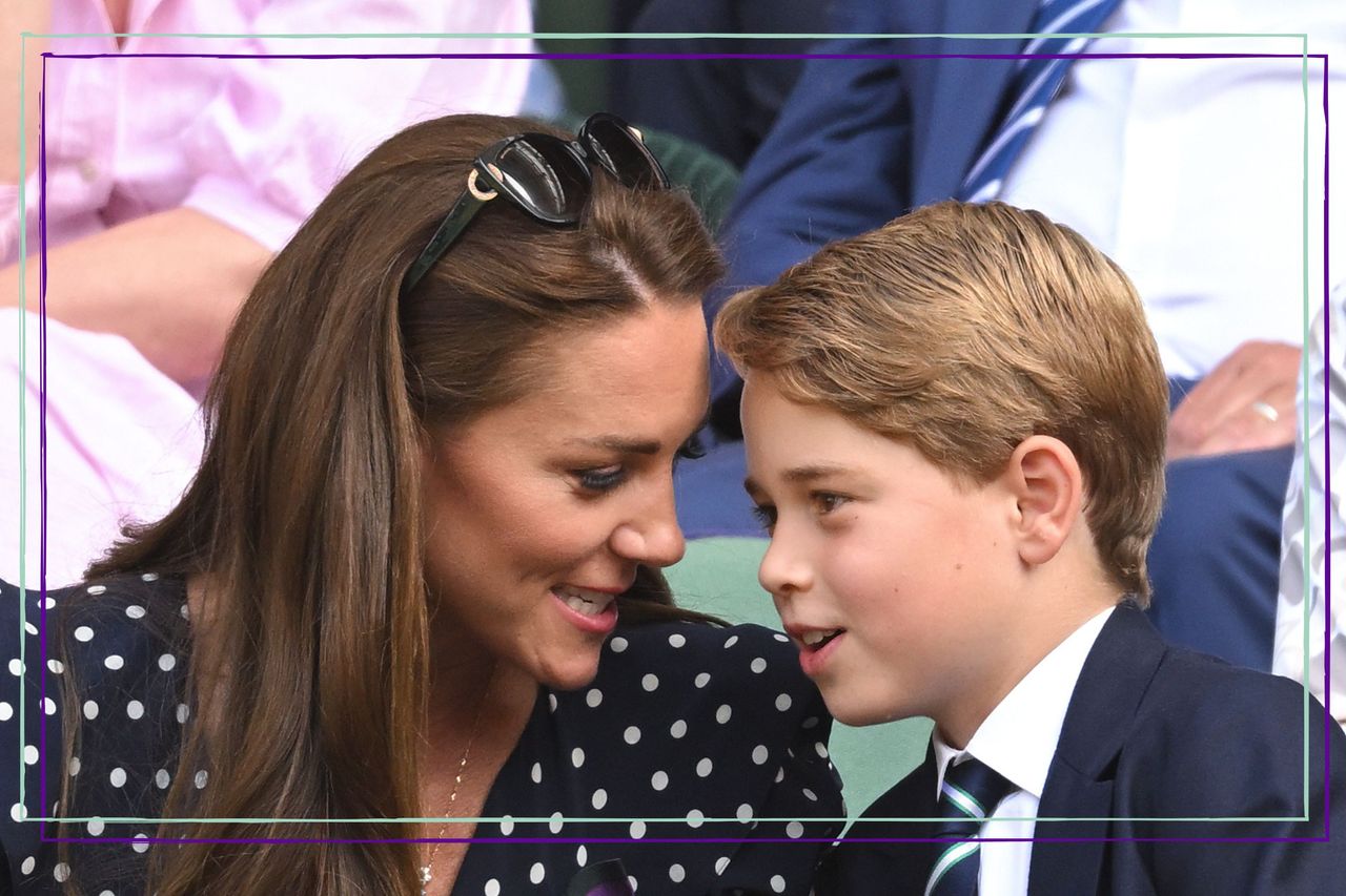 Catherine, Duchess of Cambridge and Prince George of Cambridge attend the Men&#039;s Singles Final at All England Lawn Tennis and Croquet Club on July 10, 2022 in London, England. 