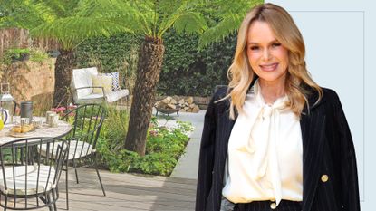  picture of la inspired garden design and cut out of Amanda Holden over top