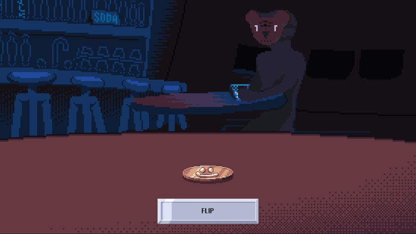 A coin awaits flipping in Unfair Flips.