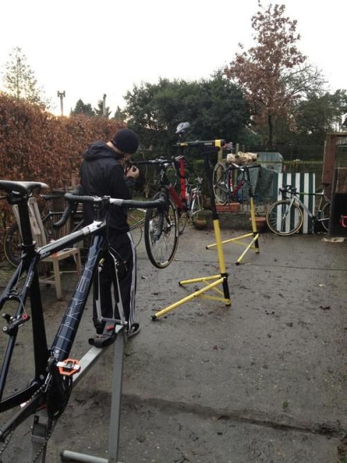 Working on the bikes is a full time job for the Euro Cross Camp crew