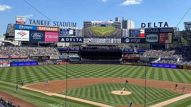 Yankees Stadium lit up with Daktronics LED.