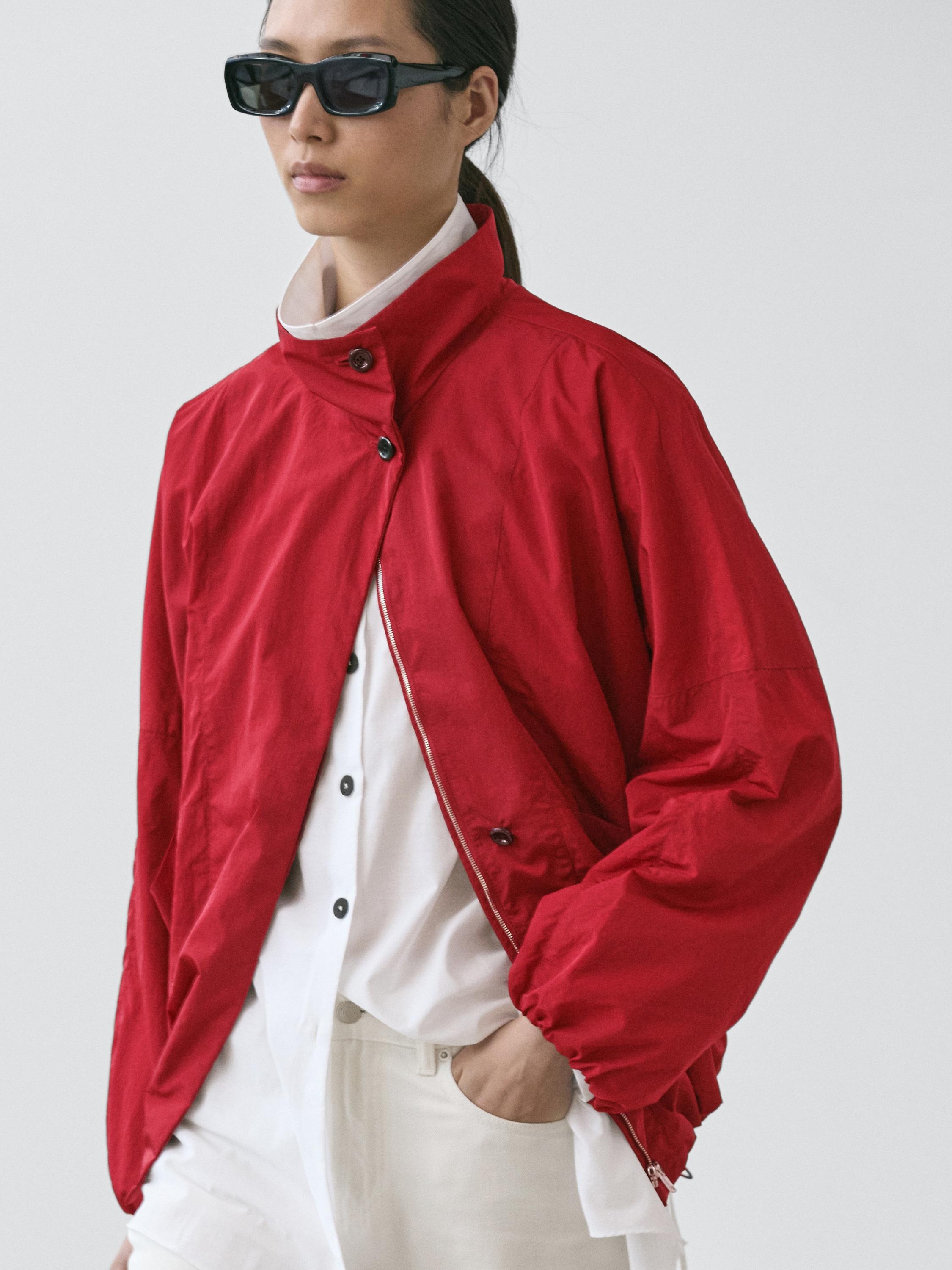 Massimo Dutti, High Neck Bomber Puff Jacket