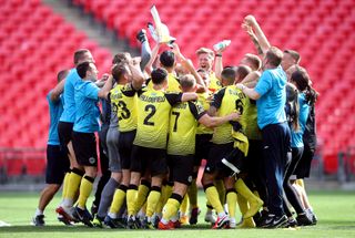 Harrogate Town won promotion to the Football League after just two seasons in the National League