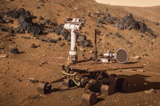 NASA's Opportunity rover, as recreated by the artists at Industrial Light & Magic, stars in "Good Night Oppy," director Ryan White's new documentary streaming on Amazon Prime Video.