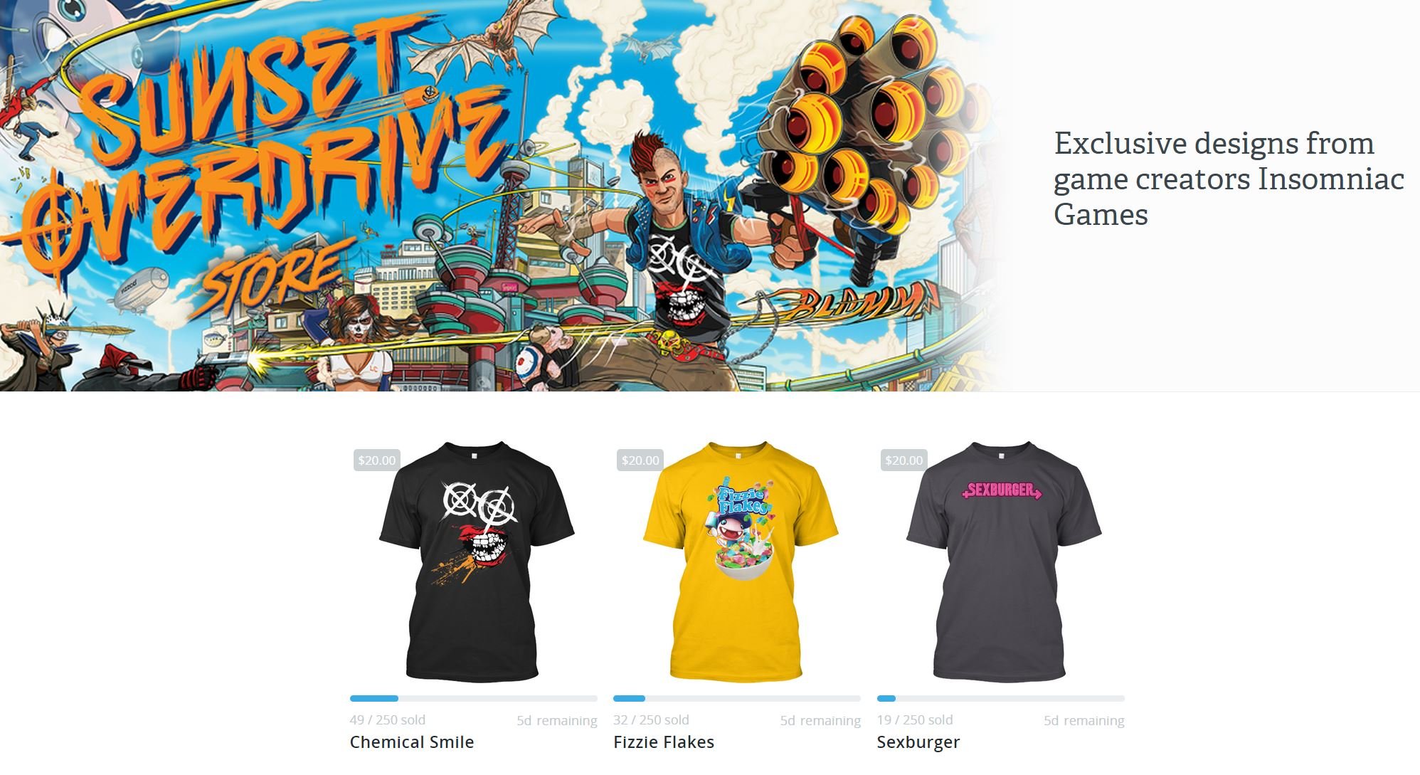 Now you can wear your favorite Sunset Overdrive apparel through the  official store