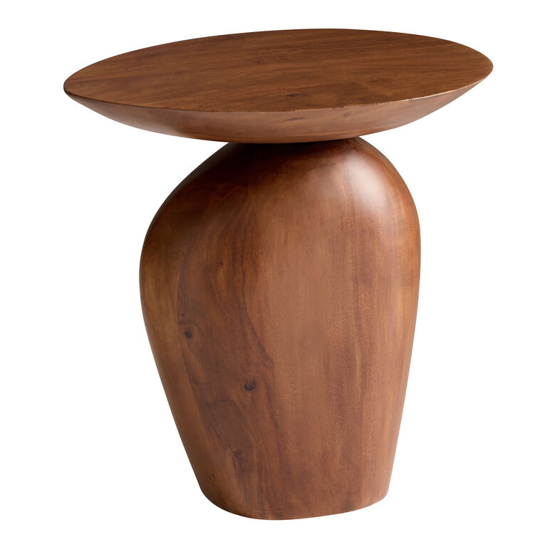 Lansing Hazelnut Mango Wood Asymmetrical Side Table