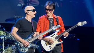 Joe Satriani and Steve Vai perform at Fox Theater on April 04, 2026 in Oakland, California. (Photo by Steve Jennings/Getty Images)