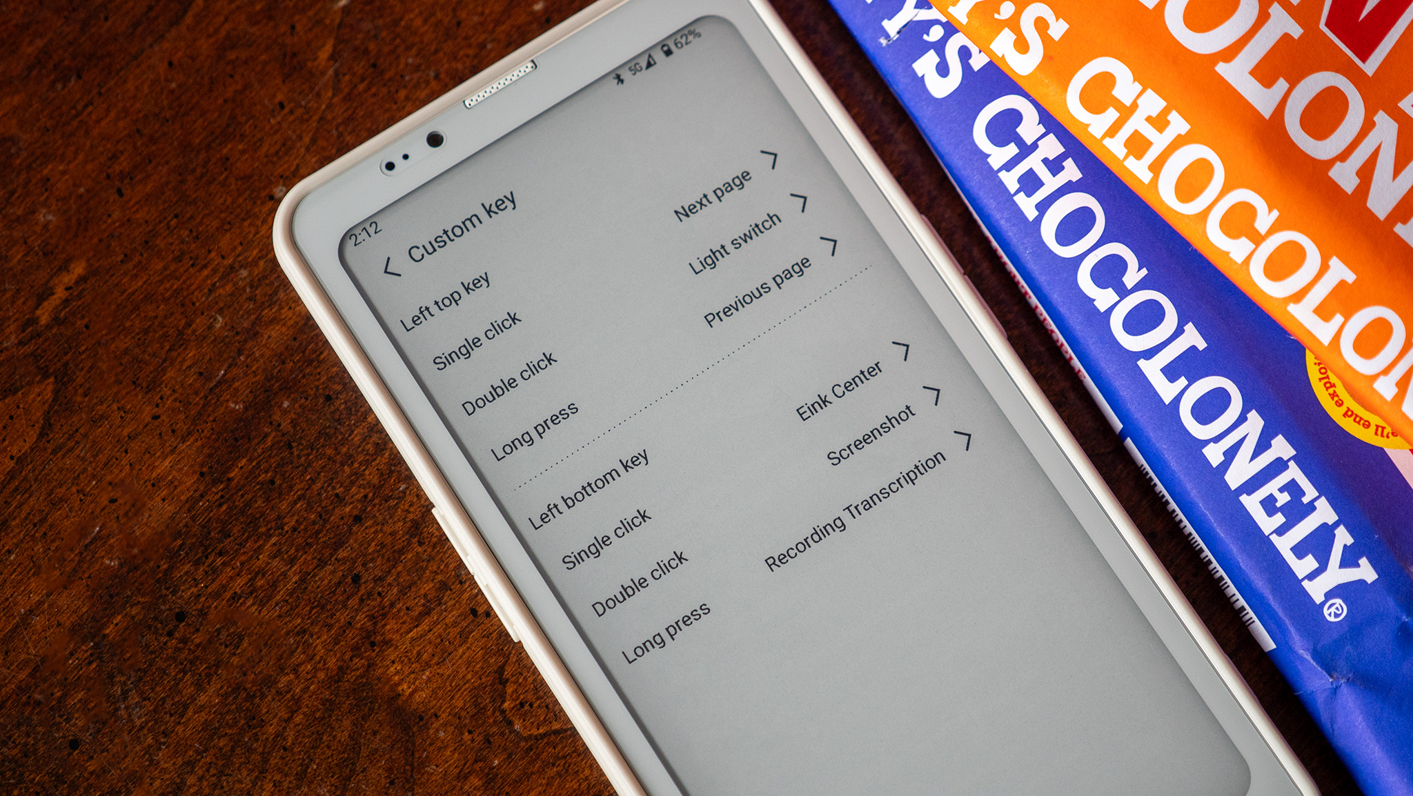 Customizing the side keys on the Bigme HiBreak Pro E Ink smartphone