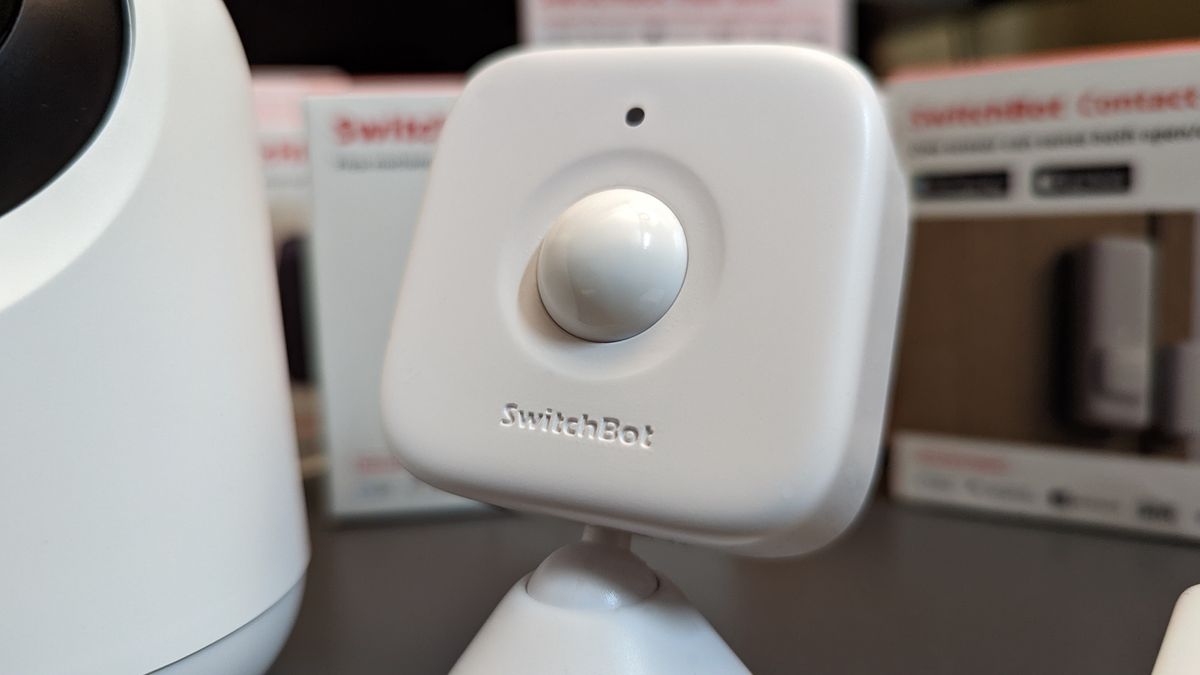 SwitchBot smart motion sensor on a table