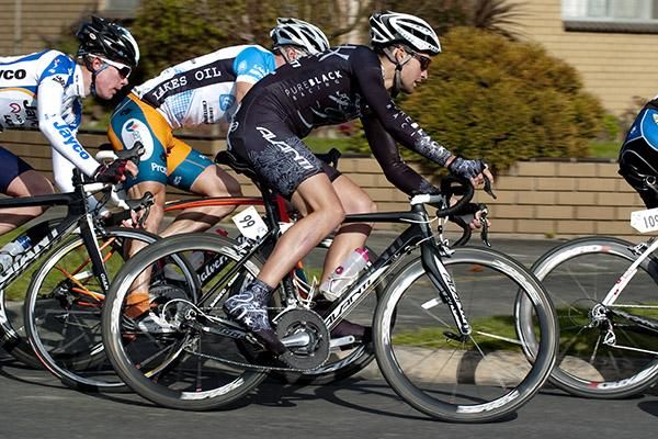 James McCoy (Pure Black Racing) from New Zealand corners around the course in Moe.