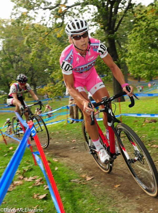 Meredith Miller (California Giant Berries) before crashing out of the race
