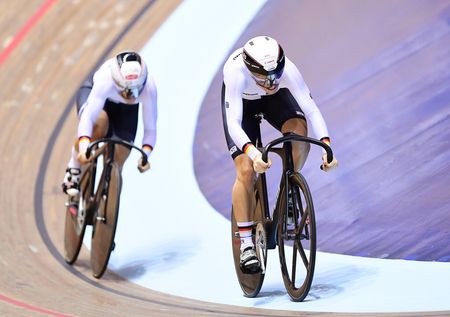 Miriam Welte and Kristina Vogel of Germany compete in the Women's Team Sprint