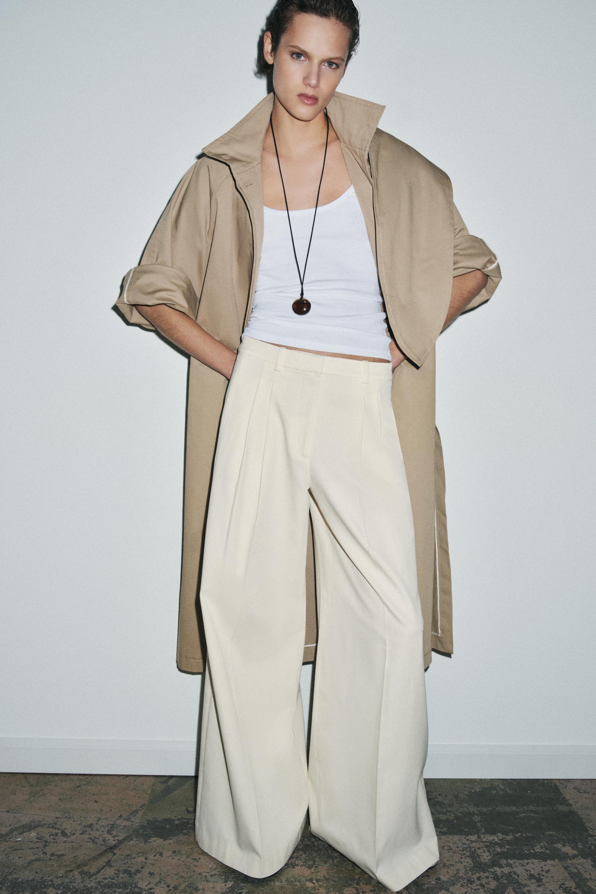 Zw Collection Pleated Wide-Leg Trousers