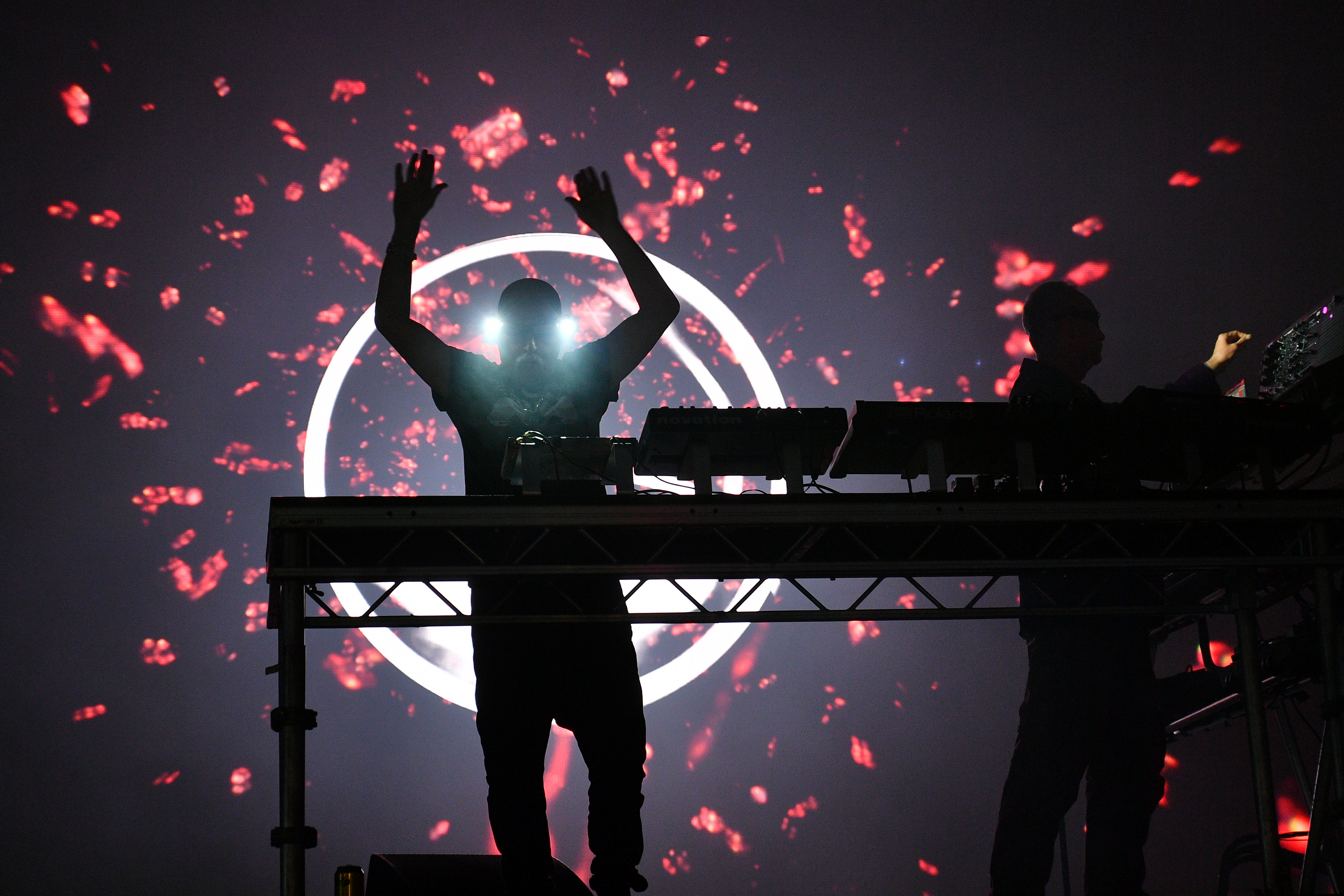 Phil and Paul Hartnoll of Orbital perform during Wilderness Festival at Cornbury Park on August 01, 2025 in Charlbury, Oxfordshire.