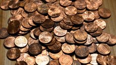 A group of pennies are seen in a file photo.