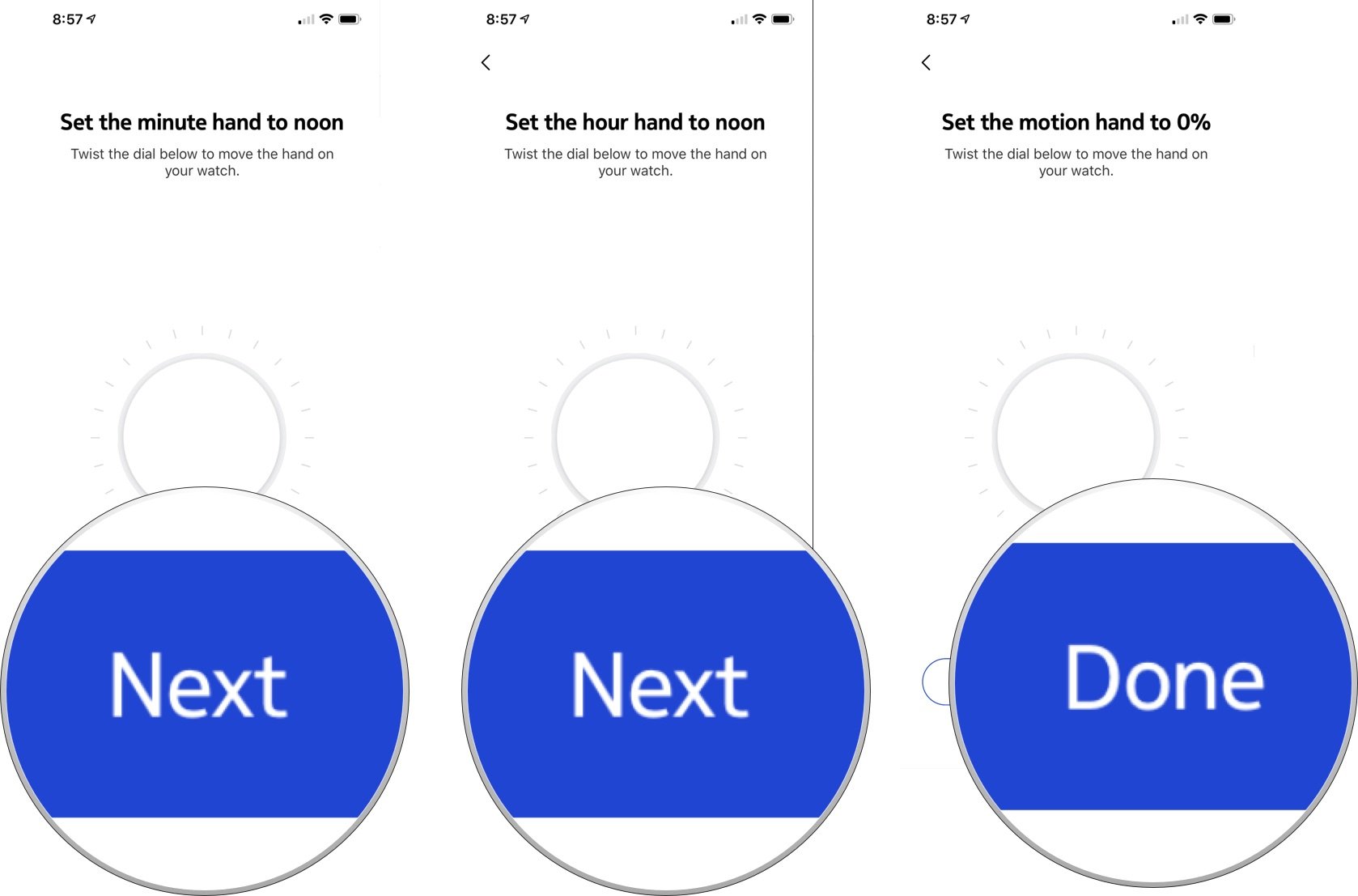 set clock for Withings Move