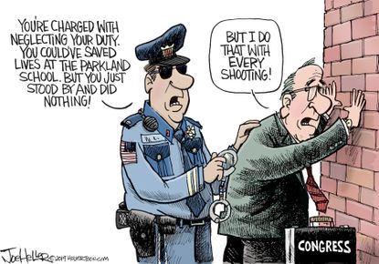 Political Cartoon U.S. Parkland Shooting Congress