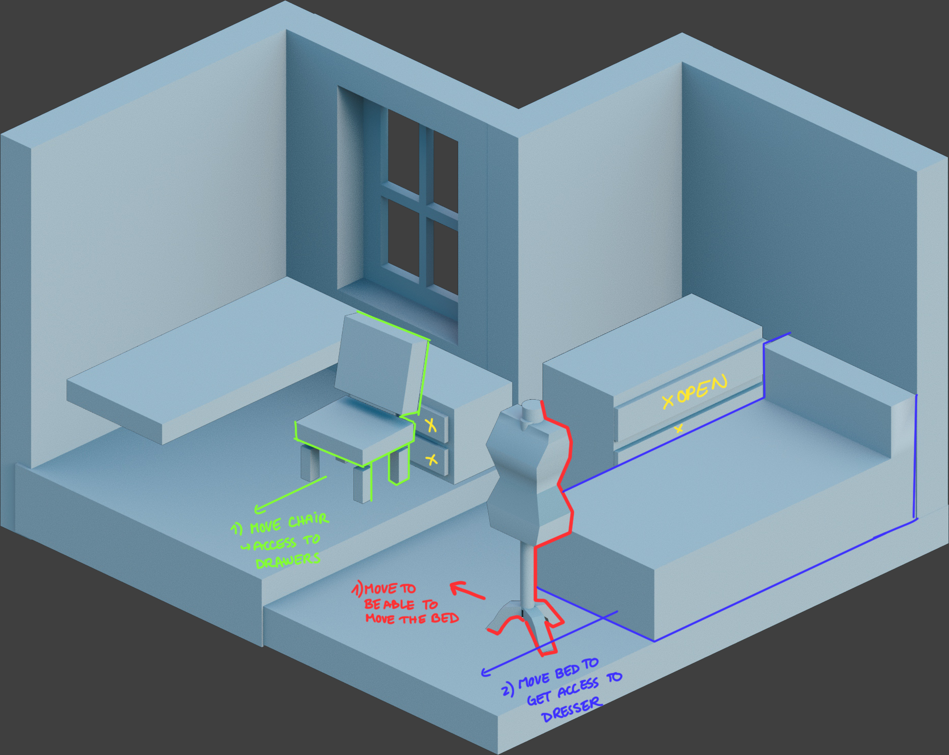 Making an isometric room for a video game