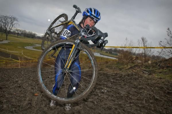 Arley Kemmerer (Charm City Cycling LLC) on the muddy climb