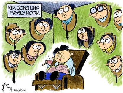 Political Cartoon International Kim Jong Un family brother murdered North Korea