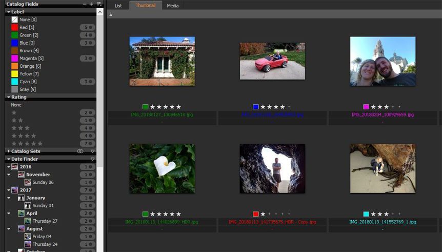 Using Media Pro to add star ratings to your photos lets you quickly can find them later.